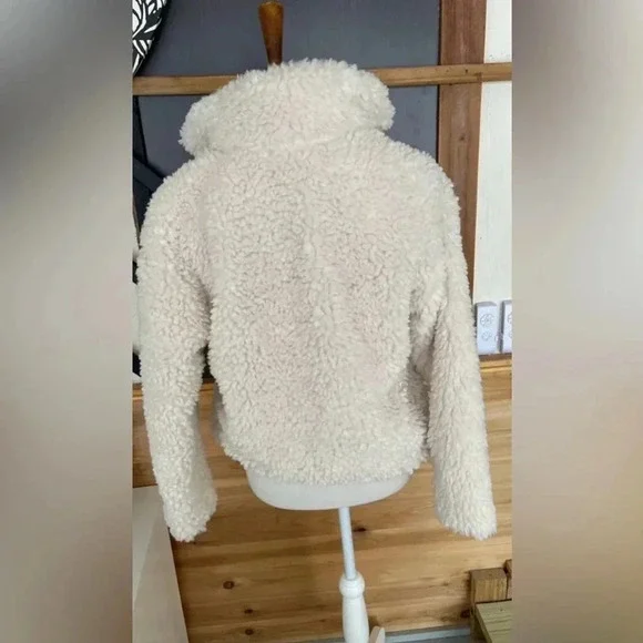 LONG SLEEVE TEDDY BEAR ZIP UP JACKET Size Large women’s sweater jacket - Picture 5 of 14